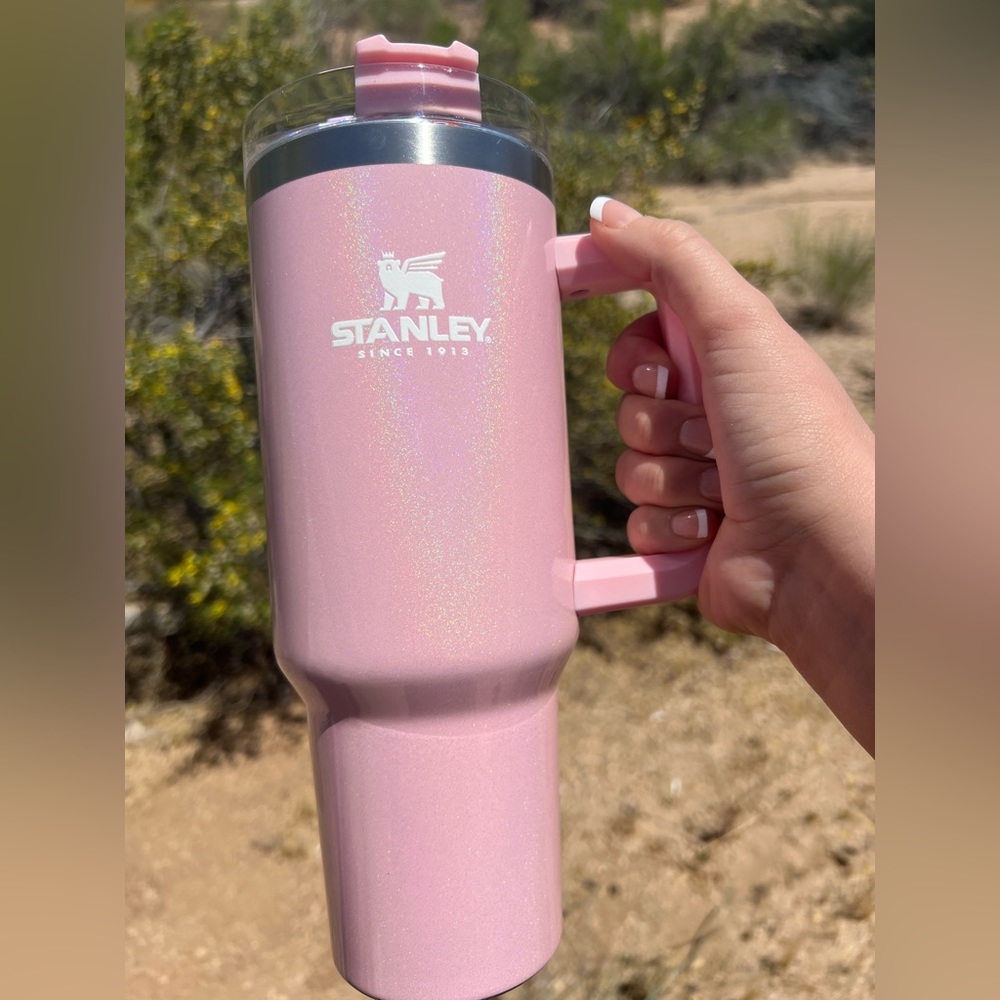 Light pink shimmer Stanley cup! 🎀